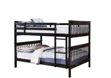 Full over full wood bunk bed