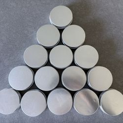 15 Round Aluminum Tin Jar Containers with Screw Cap