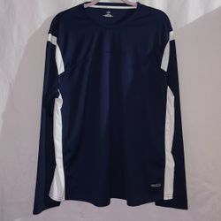 Russell Dri Power Long Sleeve Blue White Shirt Size L 
