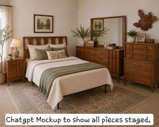 Amazing 1960s Walnut and Rosewood Kent Coffey "Perspecta" 5 piece Bedroom set.