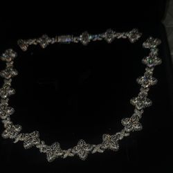 18 k Gold Plated Infinity Link Clover Necklace 