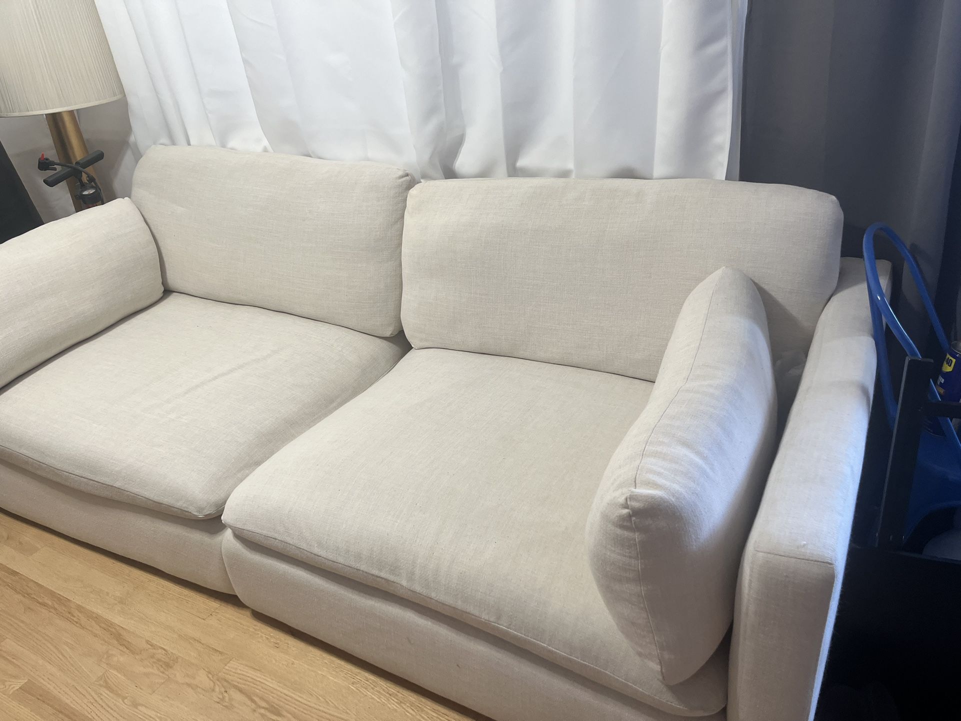 White Low Couch - Has Additional Section For L Couch
