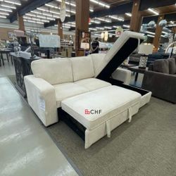 Corduroy L-Shaped Design Pull-out Sleeper  93"W X 59"D X 37"H // Holiday Special 