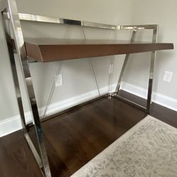Elle Décor Alliel Live Edge Desk, Brown/Silver