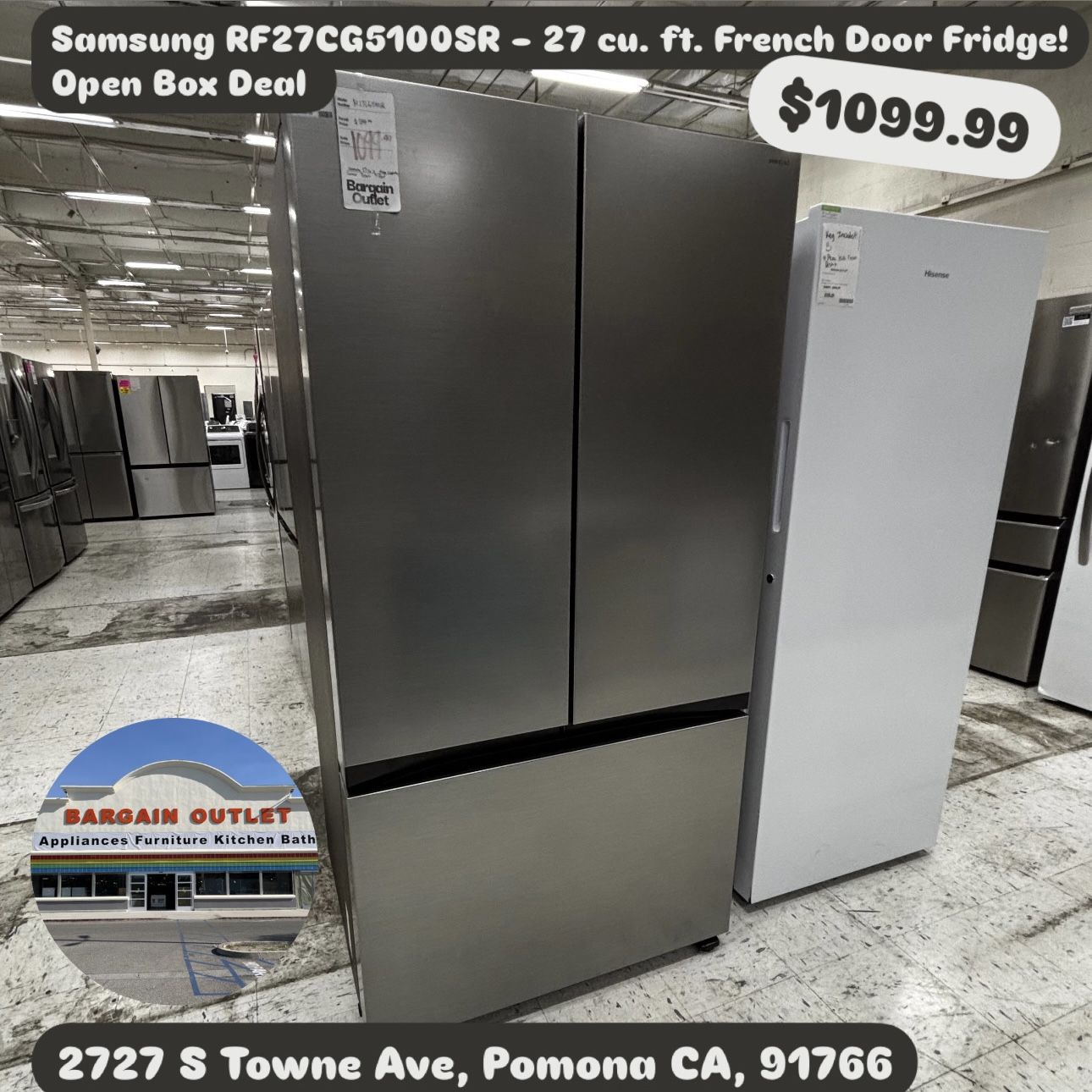 Samsung RF27CG5100SR – 27 cu. ft. French Door Fridge! Open Box Deal 