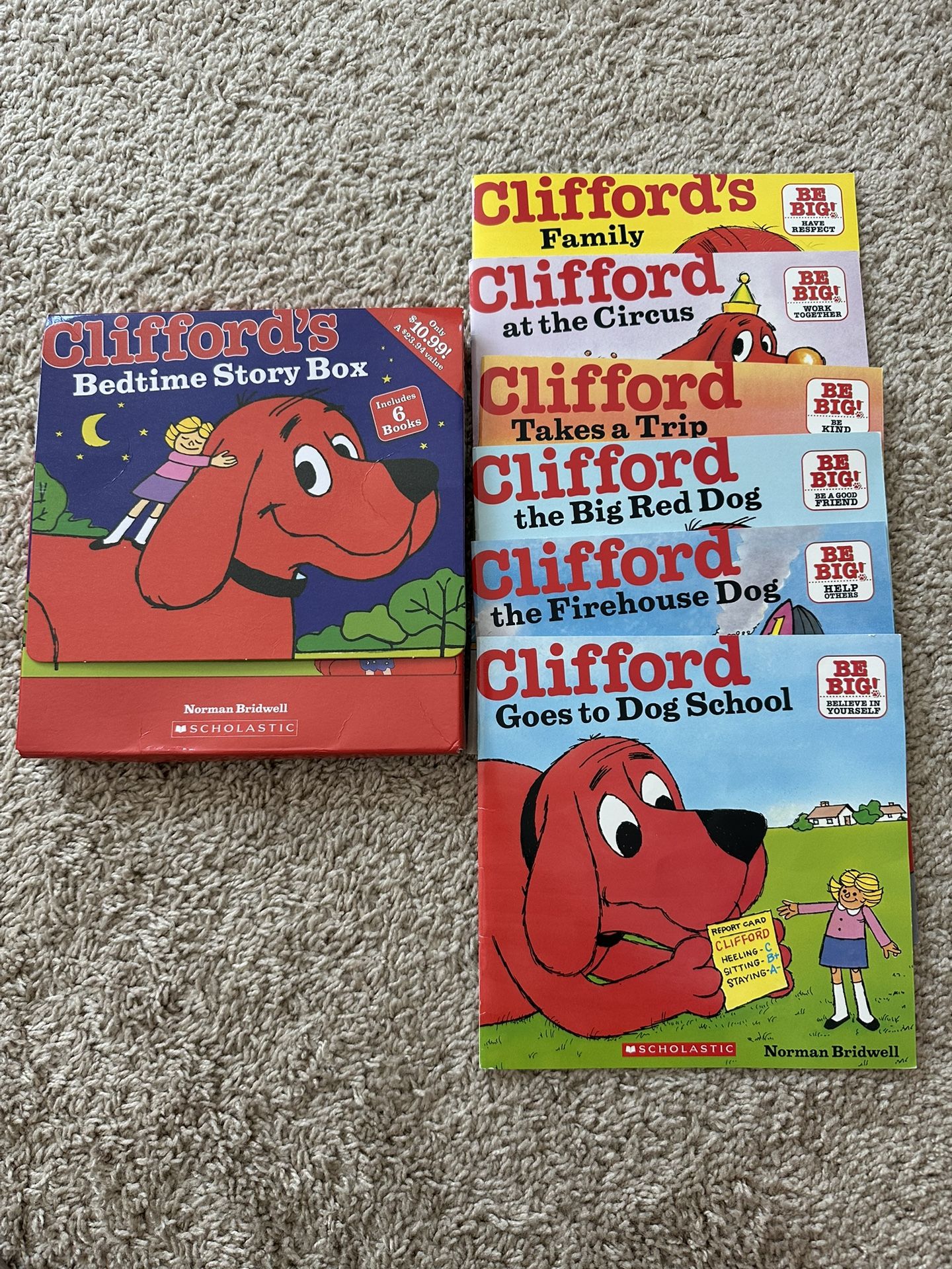 6 Clifford The Big Red Dog Bedtime Story Books Set 
