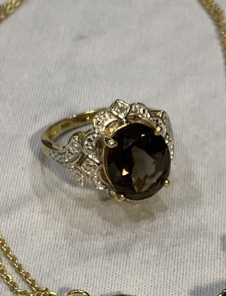 Smoky Quartz Ring. Size 8. New. Beautiful Ring. Base Metal Is 925 Silver. Matching Pendant On My Page