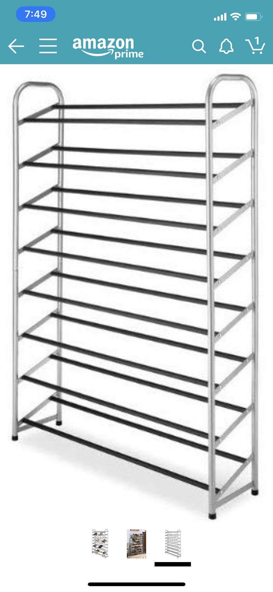 Whitmor 8 Tier Shoe Tower - 40 Pair - With Non-Slip Racks