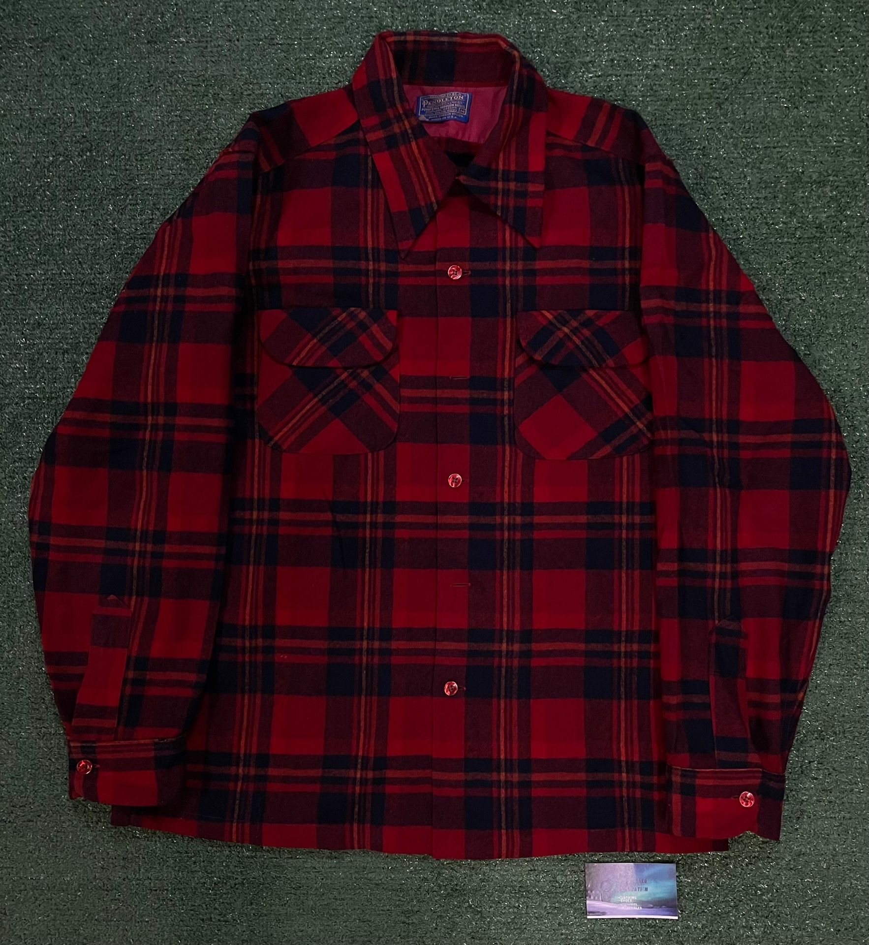 Vintage 1990s Pendleton plaid wool flannel shirt