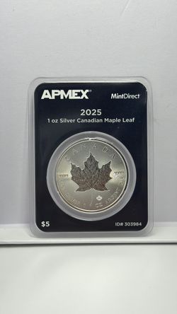 2025 1 Oz Silver Canadian Maple Leaf .9999 (Apmex MintDirect)