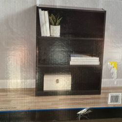 Mainstays 3-Shelf Bookcase – Black Oak – New in Box
