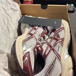 White & Maroon ASICS 