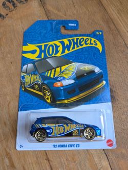 Hot Wheels ’92 Honda Civic EG – 2/6 (Hot Wheels Livery) – 1:64 Die-Cast – New