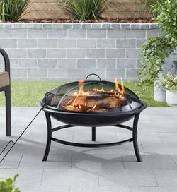 NEW outdoor Iron Fire Pit With Cover