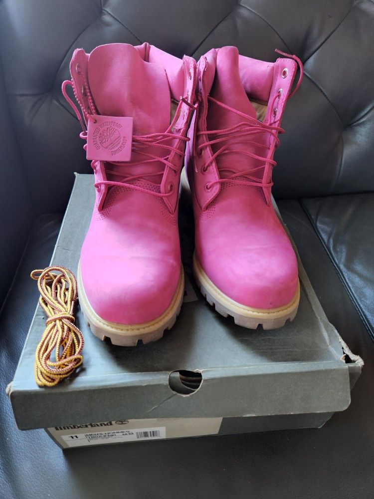 Men's Pink Timberland 6" Premium Suede Boots 40 Below Kith Size 11 Nike Travis Dunk