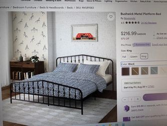King size metal farmhouse bed frame