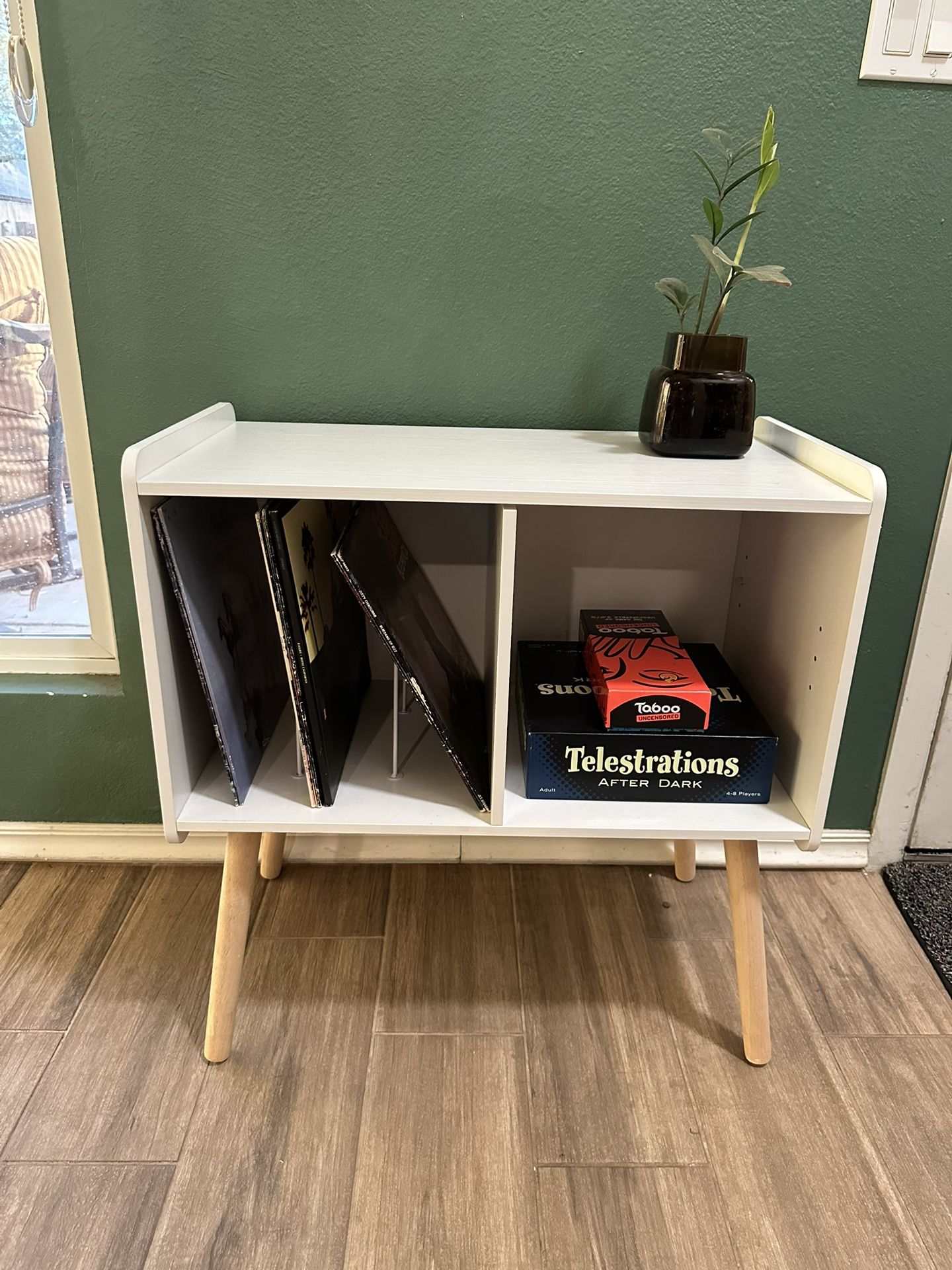 Modern White Record Stand