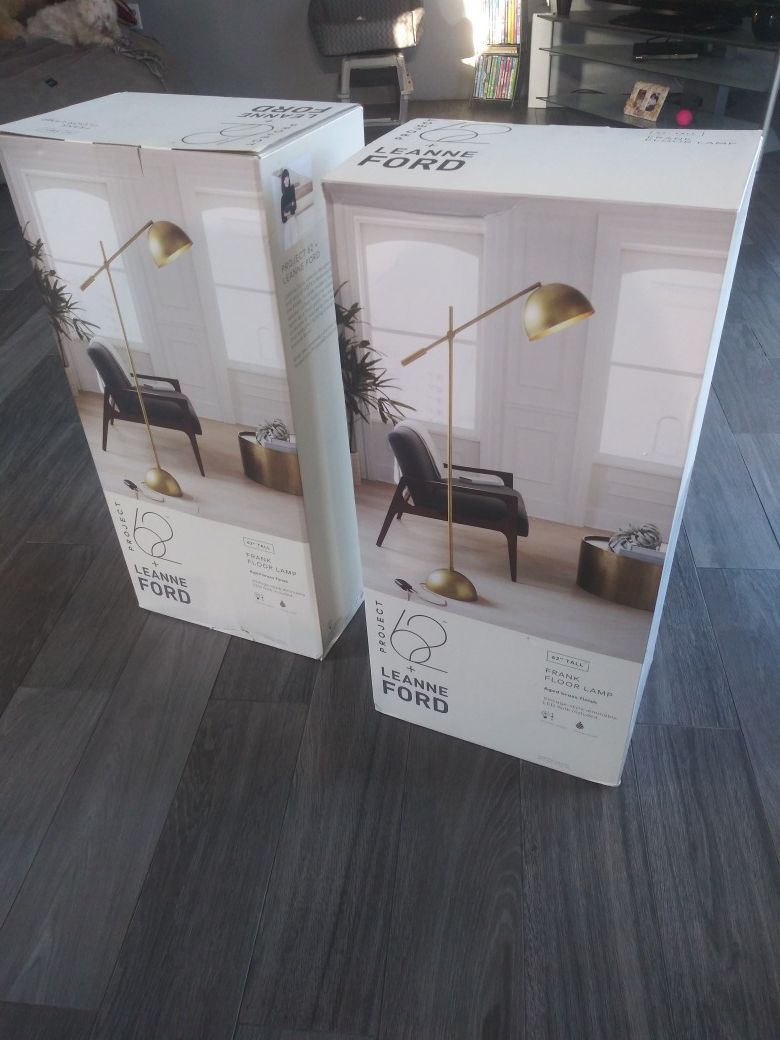 New Frank floor lamps aged brass finish vintage-style dimmable LED bulb-included $25 each