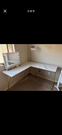 L-Shaped Desk and Vanity