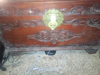 Vintage chest hand carved
