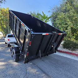 BRAND NEW DUMP TRAILER HEAVY 2026 DUTY 14X8X4 12' available SCISSOR HOIST 8 TONS, SET RAMPS, LED LIGHTS, TOOL BOX,ROLLING TARP,SPARE TIRE,JACK 7000 LB