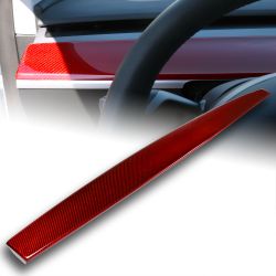 For 2017-2023 Tesla Model 3 / Y Red Carbon Fiber Dashboard Interior Cover Trim -(2-DAS-2781-CFRD