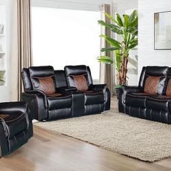 New Leather Recliner Sofa And Love Seat - Delivery And Financing Available 