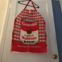 1983 Campbell's Cream of Mushroom Soup Pop Art Vinyl Oil Cloth Apron