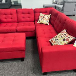 New Red Sectional Couch ! Free Delivery 🚚 ! Zero Down Financing Available !