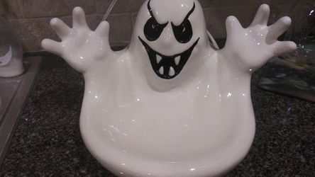 Ceramic Ghost Halloween Candy Dish