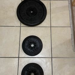 Gym disc of 25  pound and two of 10 pound. $20 dollars