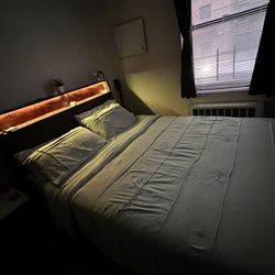 Queen mattress and frame. 