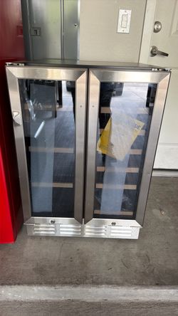 Dual Zone Wine Cooler Stainless Steel Glass Door