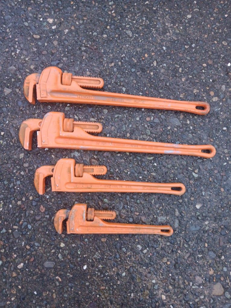 Ridgid Pipe Wrenches Aluminum 14 18 24 Steel 24 Almost New Condition. For Pick Up Fremont Seattle. No Low Ball Offers Please. No Trades