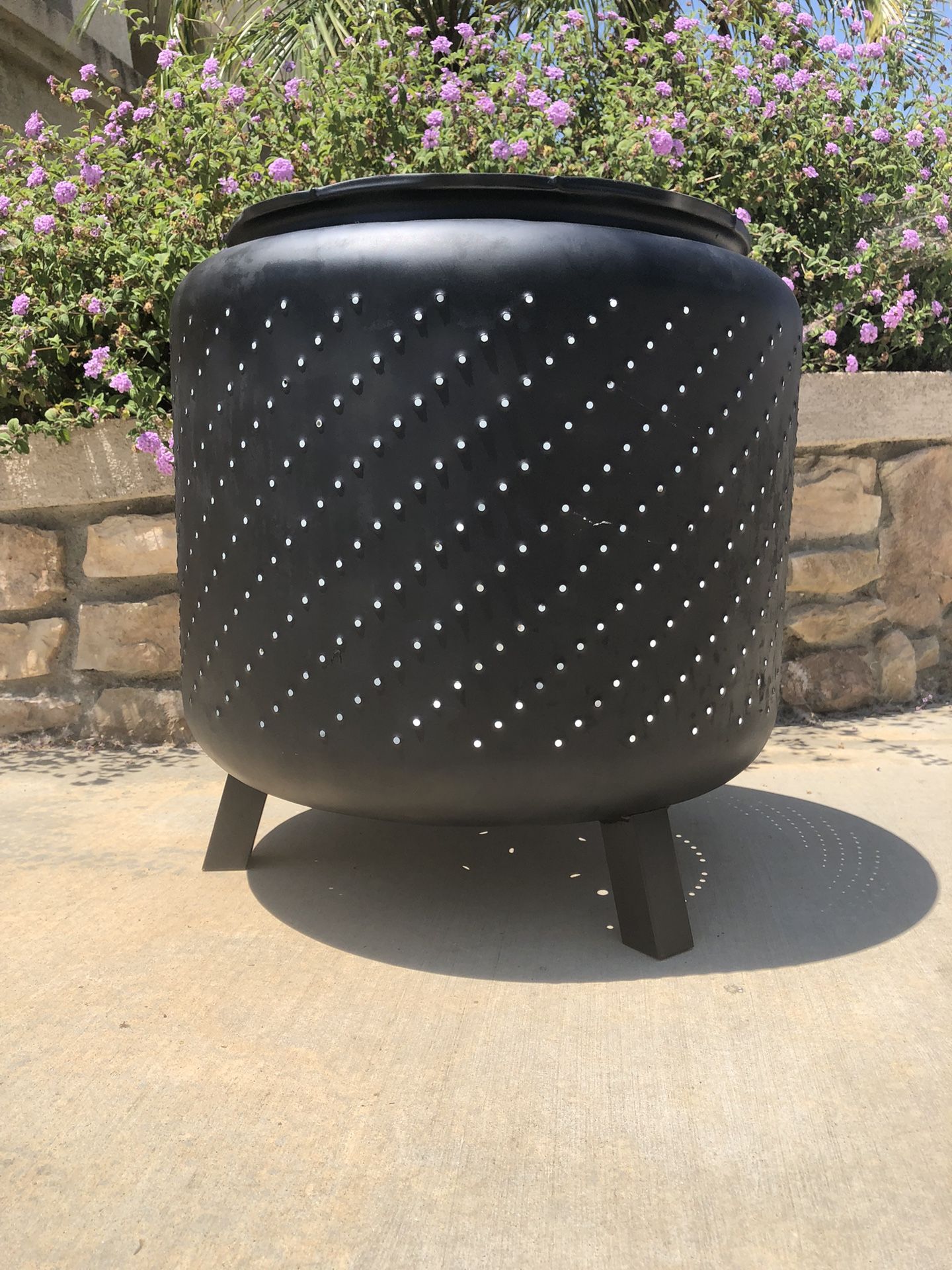 Fire Pit Made From Washing Machine Tub With Legs