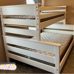 Wooden Twin Over Full Bunk Bed