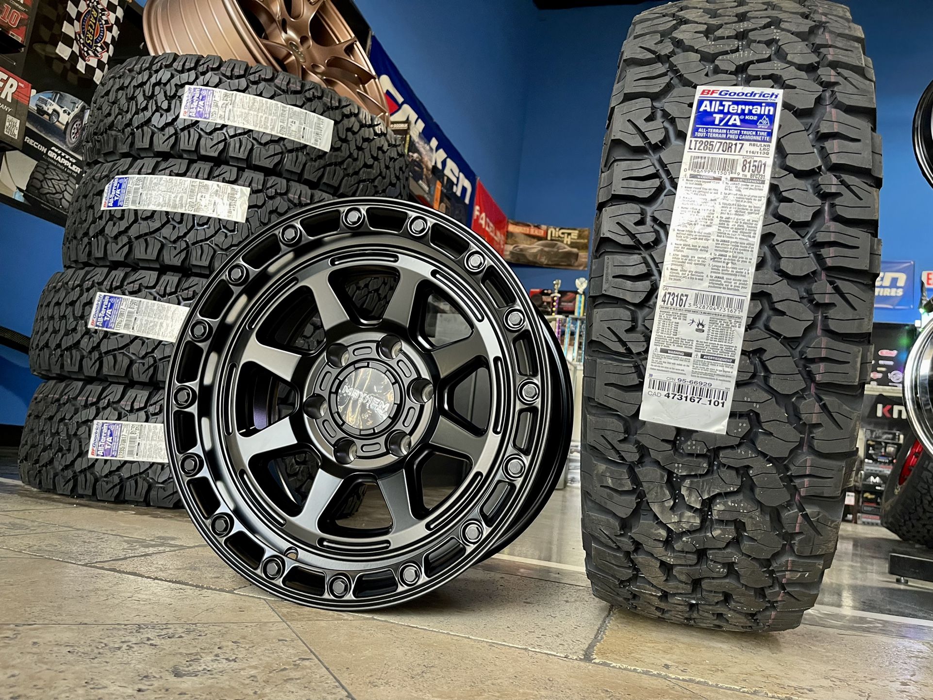 New Mayhem 17 6x5 5 Wheels Bf Goodrich 285 70 17 Tires For Sale In new-mayhem-17-6x5-5-wheels-bf-goodrich-285-70-17-tires-for-sale-in