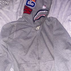 Grey Bape Hoodie Full Zip Up