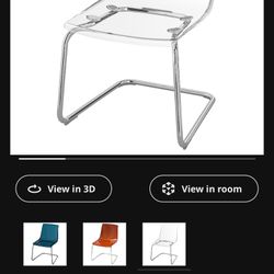 3x ikea tobias clear chairs 