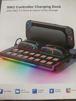SW2 Controller Charging Dock with Game Card Storage