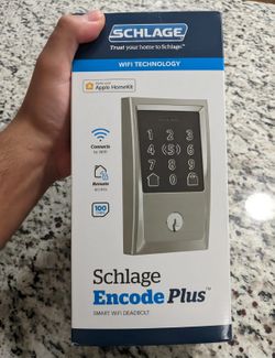 Cerradura inteligente Schlage Encode Plus Smart WiFi Deadbolt completamente nueva en su caja original. Perfecta para actualizar la seguridad de tu hog