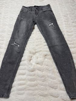 Hollister gray distressed skinny jeans