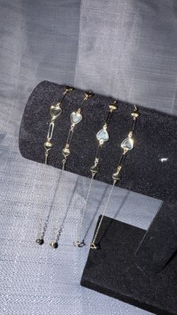 10k heart bracelets