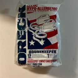 (12) ORECK HOUSEKEEPER Disposable VACUUM CLEANER BAGS PKBB12DW Housewife New!!