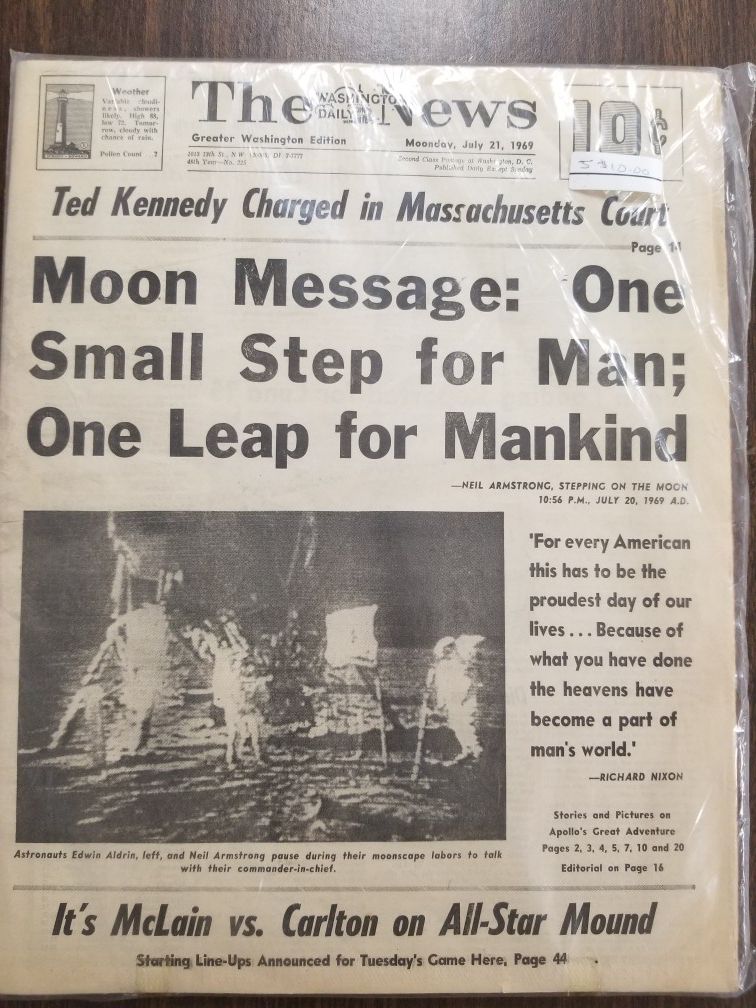 Moon landing newspaper