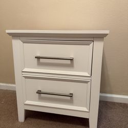 Nightstand With 2 Drawer Storage USB Connections Too!