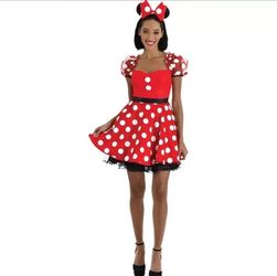 Women's Disney Minnie Mouse Polka Dot 2 pc Costume NEW Adult