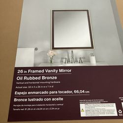 26 in. W x 32 in. H Framed Rectangular Bathroom Vanity Mirror 