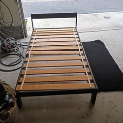 Twin Black Ikea Bed With Black Rug