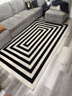 Black And Beige Rug